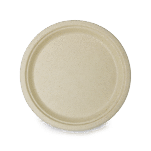 SukkerrÃ¸rsfibertallerken, 23 cm rund.